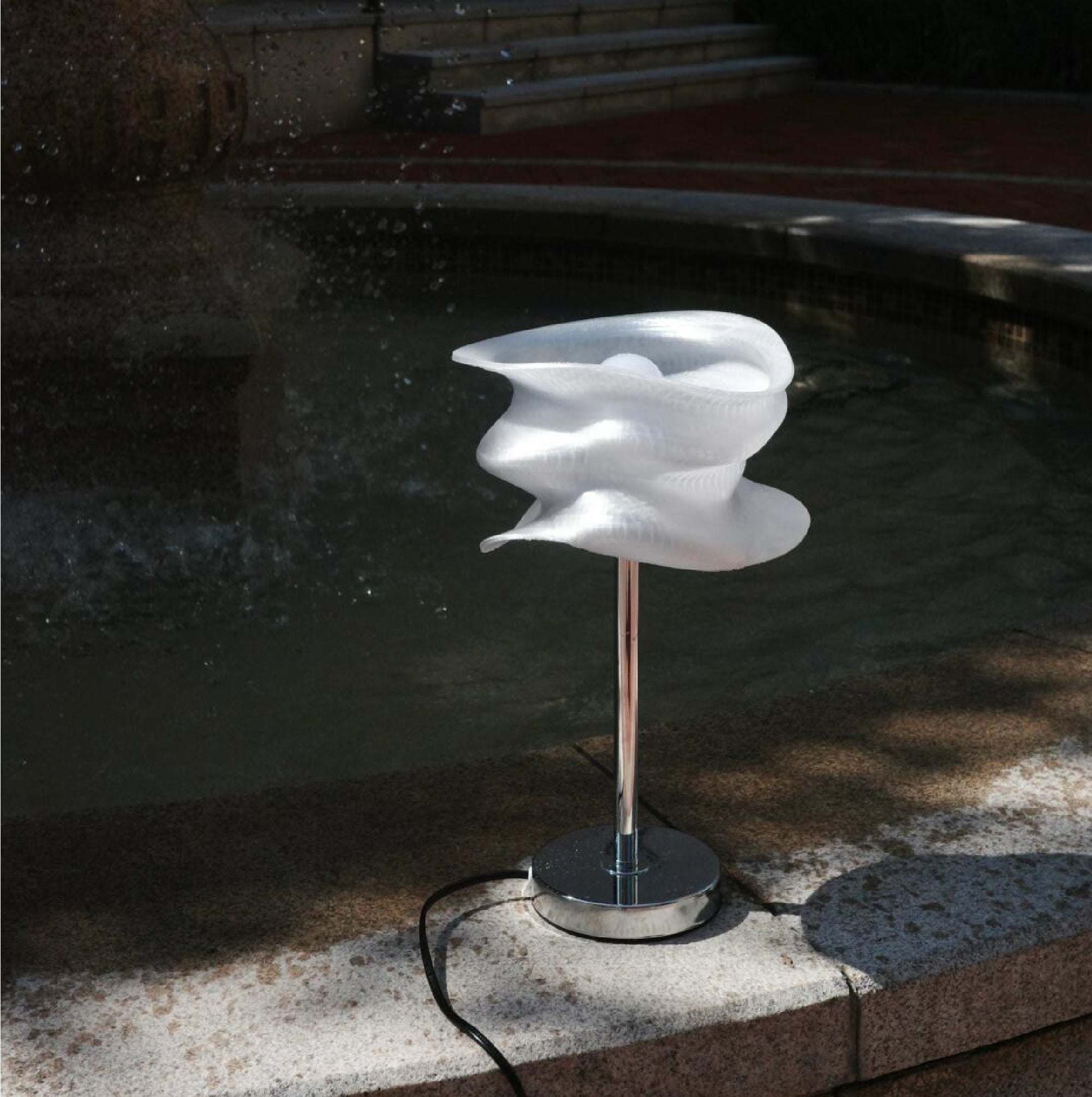 JW Design Cloud Lamp – Satin-Silk PETG Shade with Stainless Steel Stand