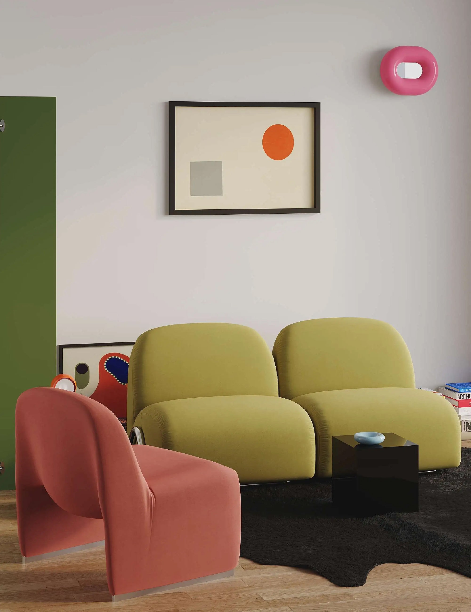 Koosim Capsule Oval Mirror — Space‑Age Style