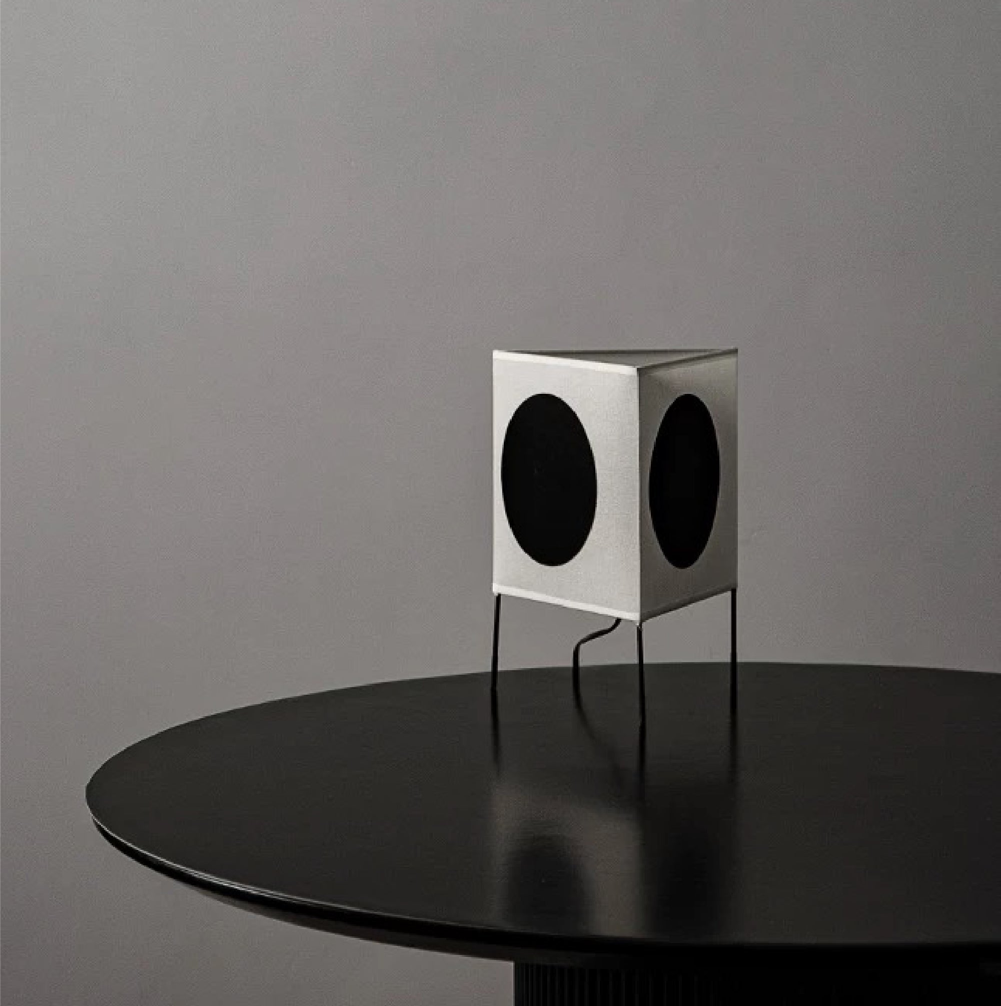 Linen & Iron Triangular Ambient Table Lamp by Print:H
