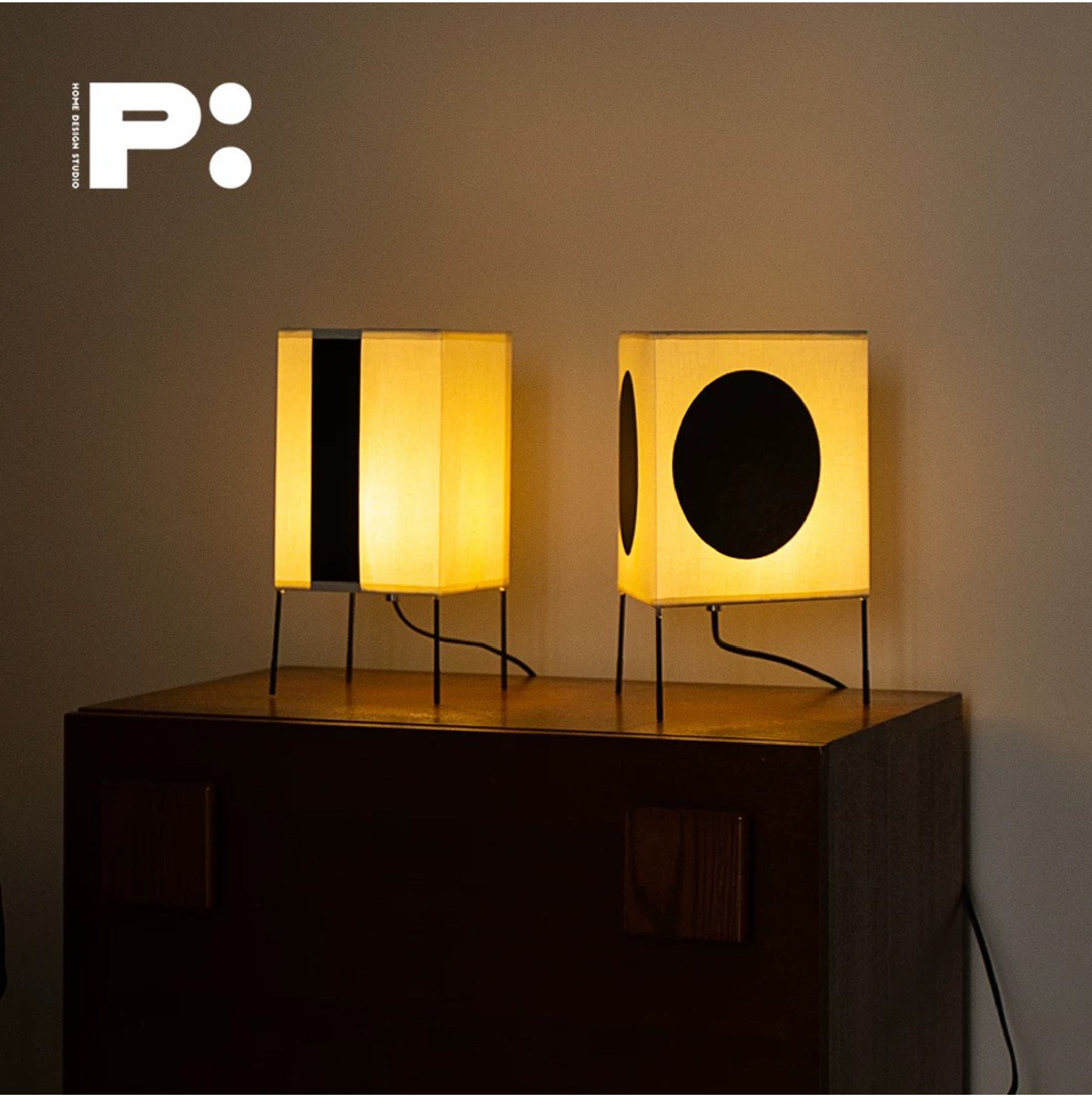 Linen & Iron Square Ambient Lamp by Print:H