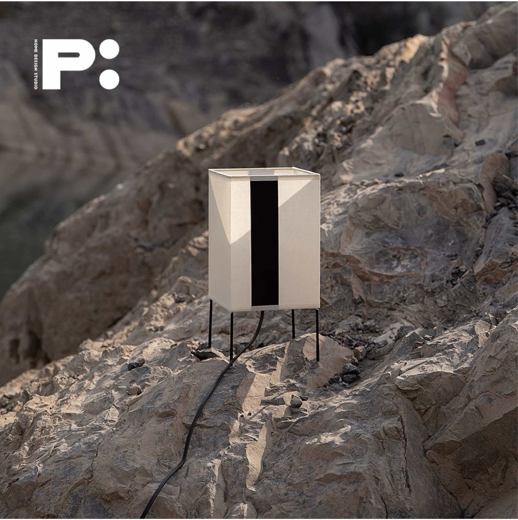 Linen & Iron Square Ambient Lamp by Print:H